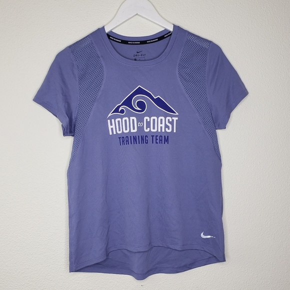 Nike Tops - Nike Purple Blue Hood To Coast SS Workout Tee